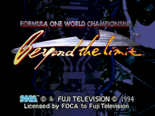 Formula One World Championship: Beyond the Limit title screen for Sega CD